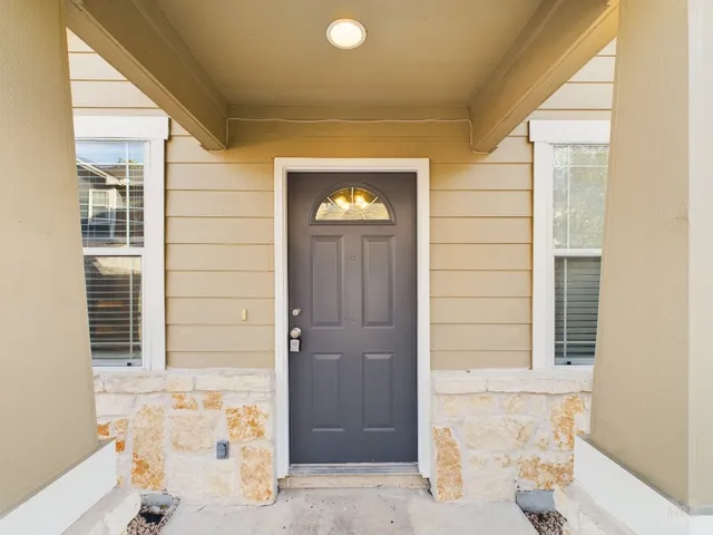 a view of front door of house