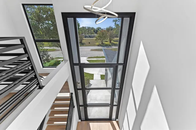a view of a hallway with closet