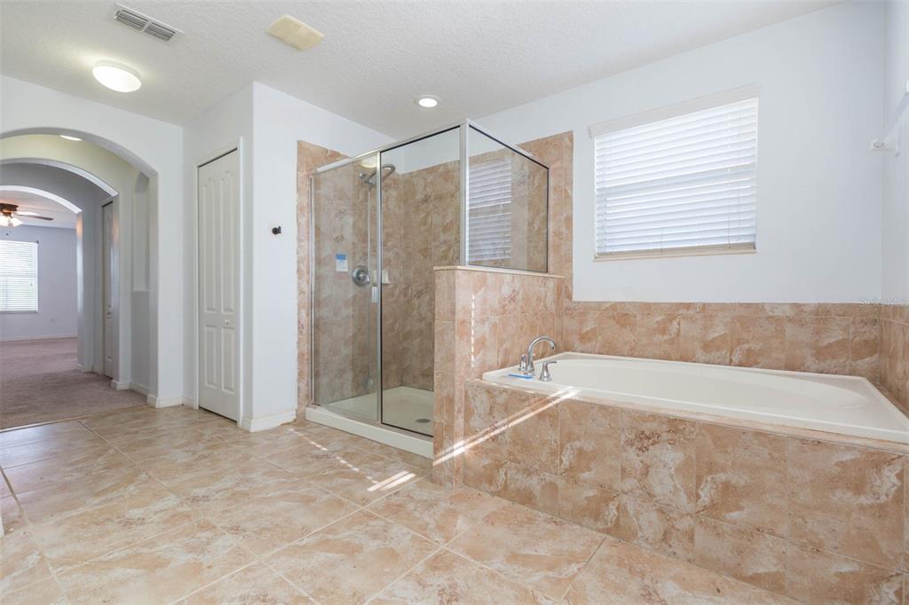 1803 Palm Warbler Lane Ruskin, FL 33570 - Photo 47 of 51 a bathroom with a bathtub and a shower