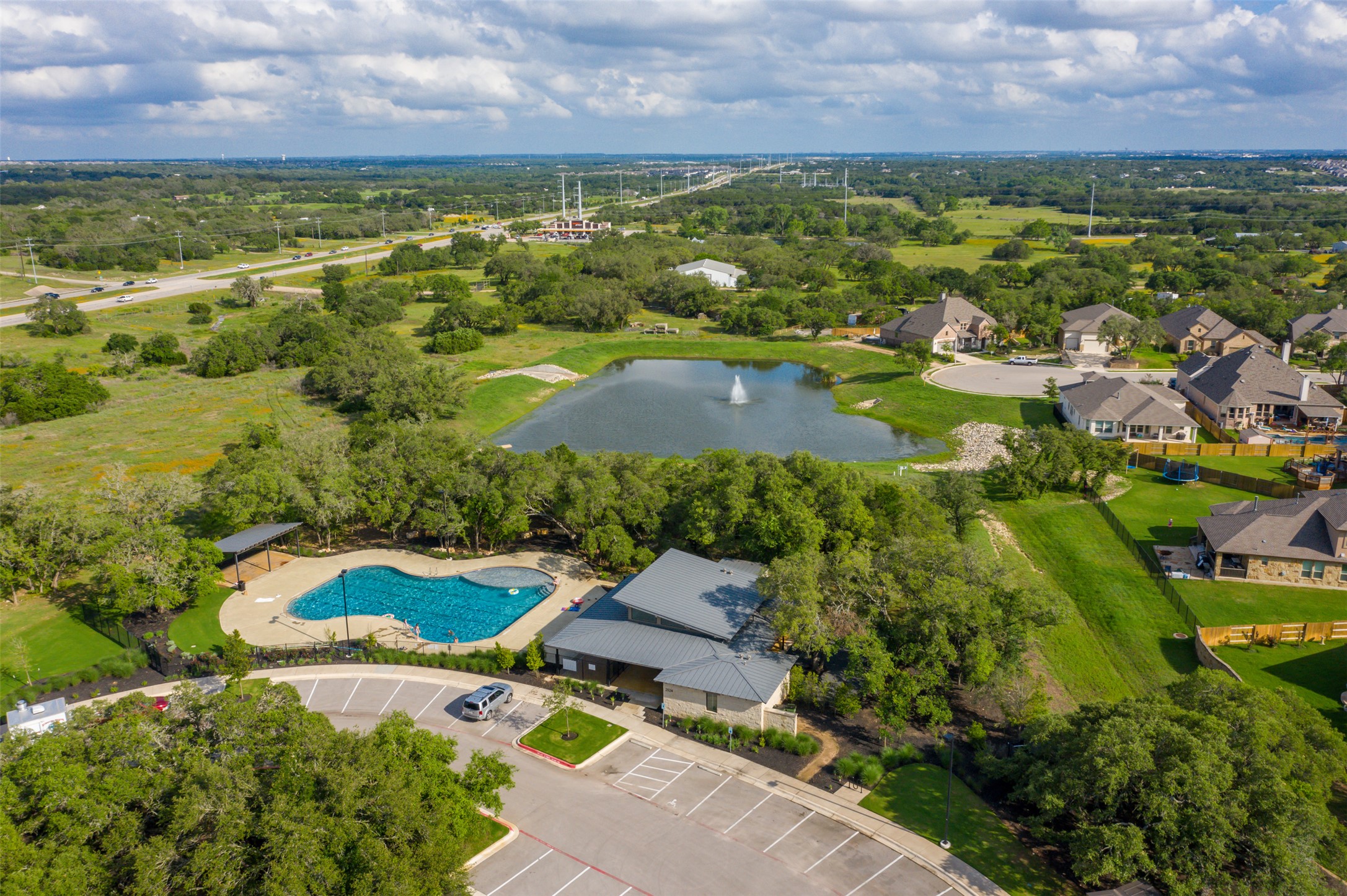 2501 Costera Street Leander, TX 78641 - Photo 38 of 40 Aerial view of the pool and amenity center.