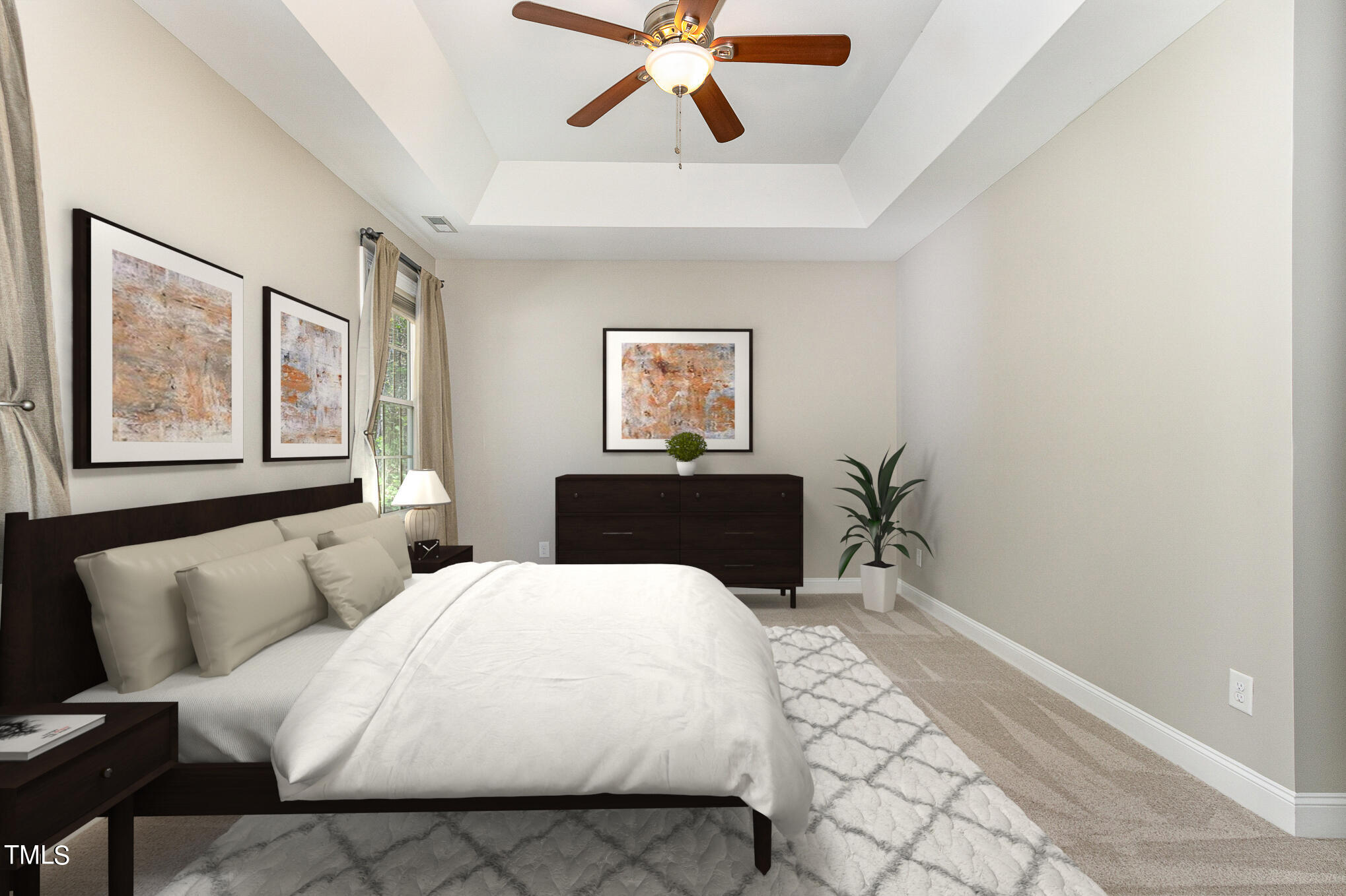 3640 Pineview Circle Durham, NC 27705 - Photo 22 of 41 a bedroom with a bed and a chandelier