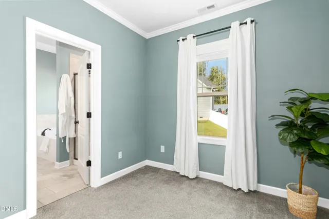 a view of a room with wooden floor and potted plant