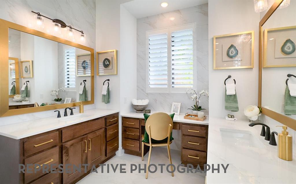 3625 Meander Way Prosper, TX 75078 - Photo 18 of 40 a spacious bathroom with a sink mirror and a bathtub