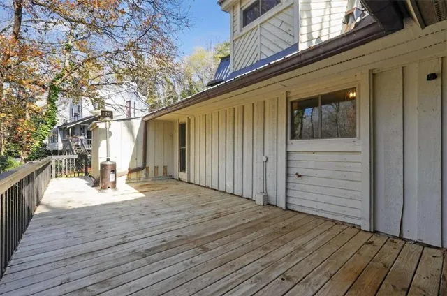 a view of a house with wooden floor
