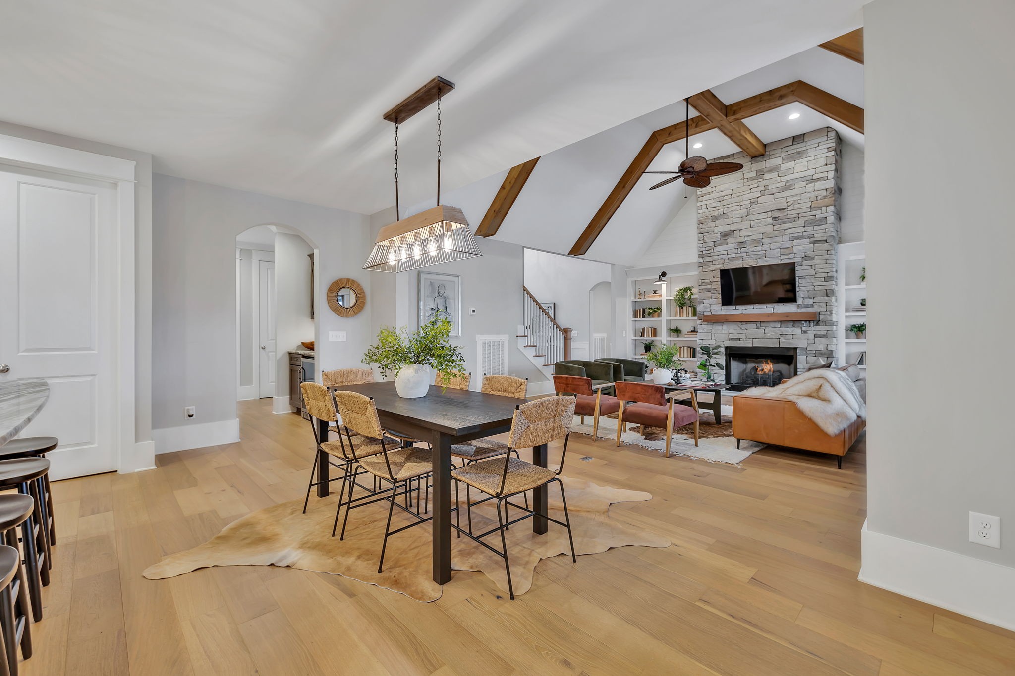 5821 Wagonvale Drive Arrington, TN 37014 - Photo 19 of 69 a living room with furniture a fireplace and a flat screen tv