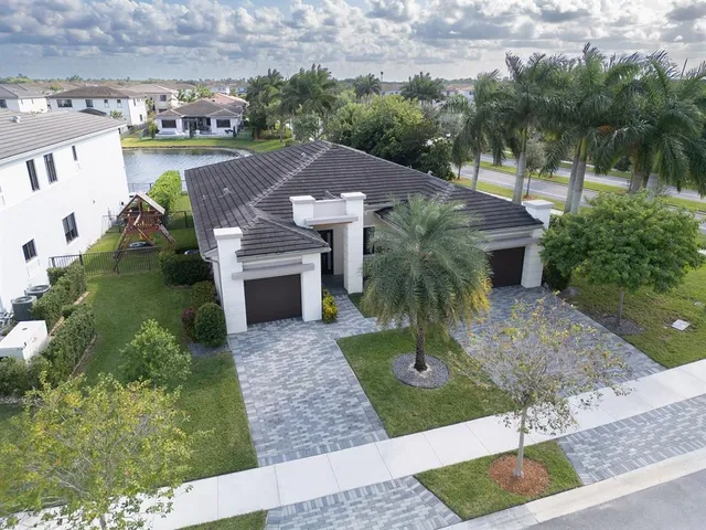 an aerial view of a house