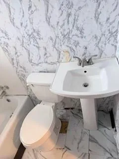 a bathroom with a sink and a toilet