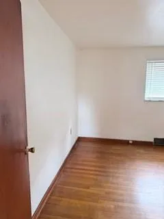 an empty room with a door
