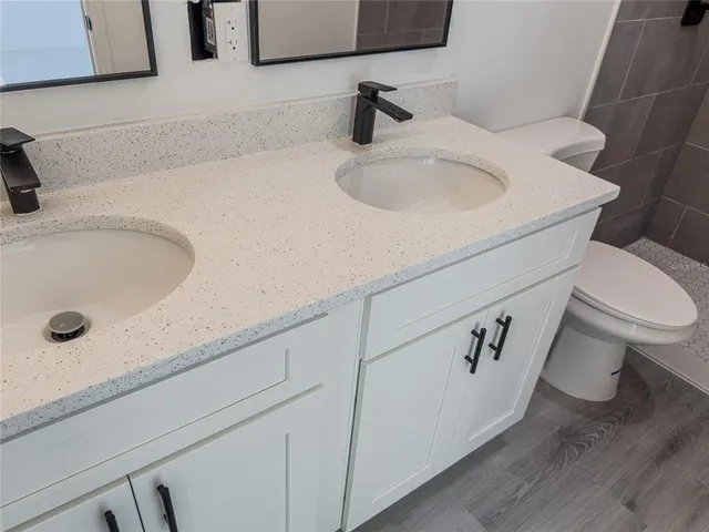 a bathroom with a sink and a toilet