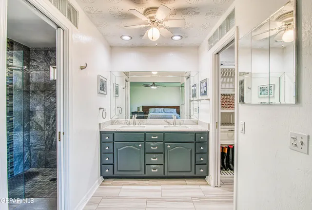 a view of a large body of water with a building in the background