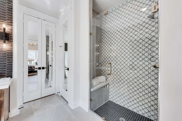 a bathroom with a shower