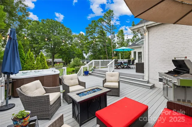 a backyard of a house with seating space
