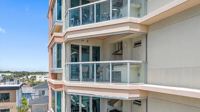 a view of a building with a window