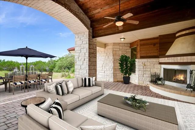 a front view of a house with swimming pool