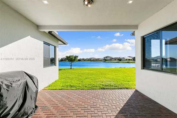 a view of a swimming pool and outdoor space