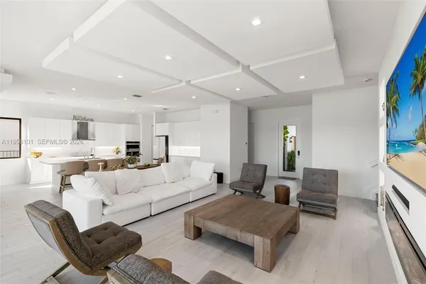 a living room with furniture and a couch