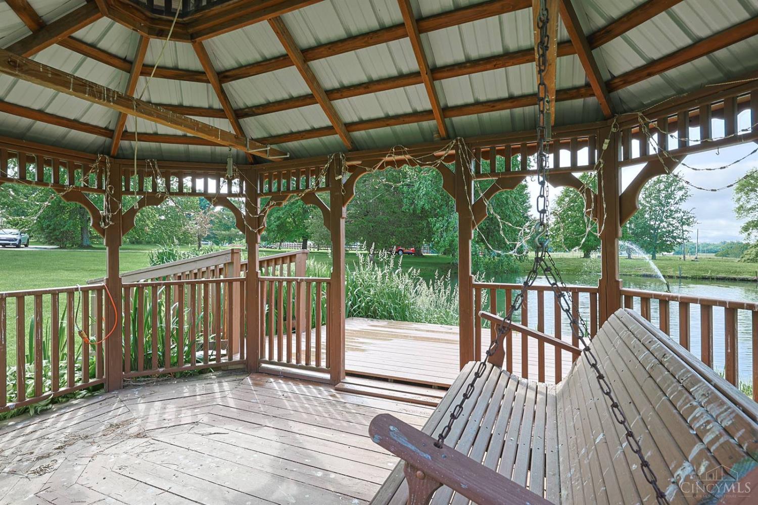 4617 Graybill Road Georgetown, OH 45121 - Photo 7 of 58 Relax On The Swing Inside The Waterfront Gazebo And Enjoy Peaceful Privacy And Nature.
