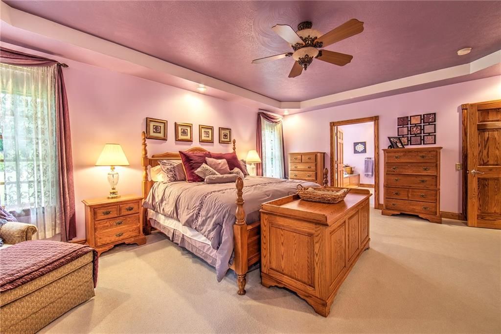 2857 Winner Road Clark, PA 16113 - Photo 12 of 25 Master Bedroom No. 1 with ceiling fan and tray ceiling. This bedroom is conveniently located in close proximity to Bedroom 3 and 4.