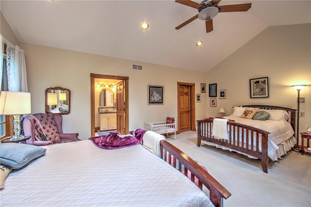 2857 Winner Road Clark, PA 16113 - Photo 17 of 25 Master Bedroom 2 features ceiling fan, skylights, cathedral ceiling, and walk in closet. This bedroom is very private and located at the opposite end of the house from the other 3 bedrooms This would make an excellent guest bedroom.