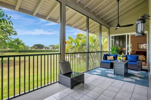 a building outdoor space with seating