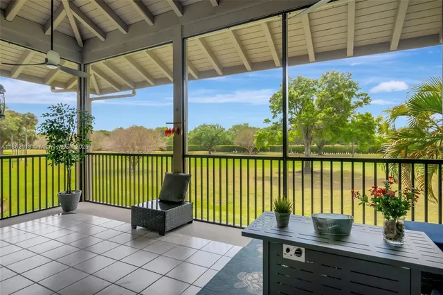 a view of a bench in the balcony