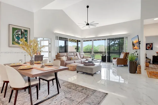 a living room with furniture