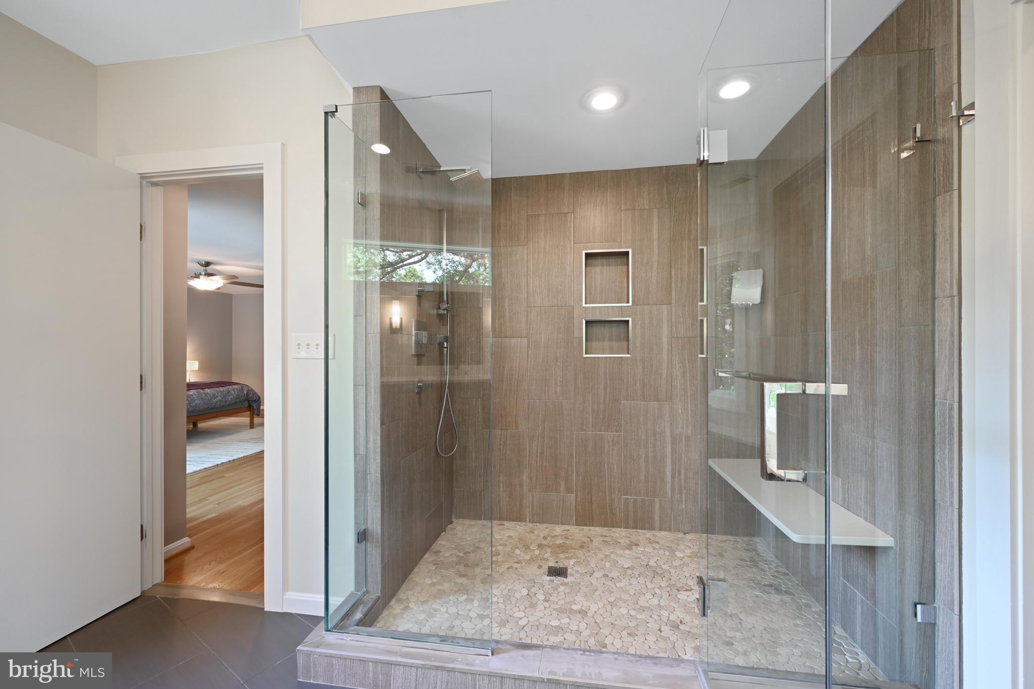 8811 Jones Mill Road Chevy Chase, MD 20815 - Photo 23 of 44 Large shower and heated bathroom floor