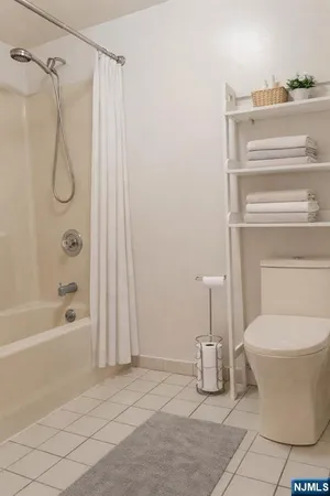 a bathroom with a toilet and a bathtub