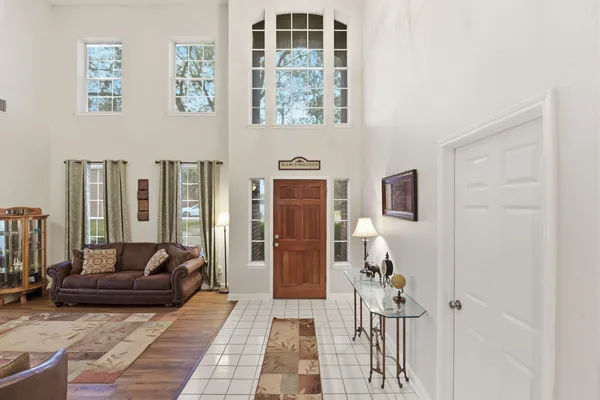 a living room with furniture