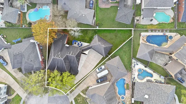 an aerial view of balcony with outdoor space