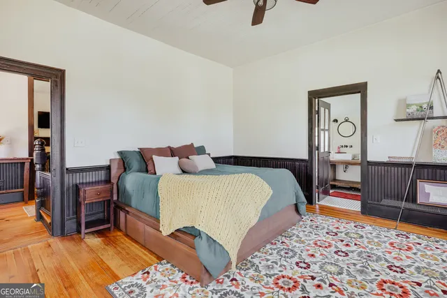 a view of a swimming pool with a yard