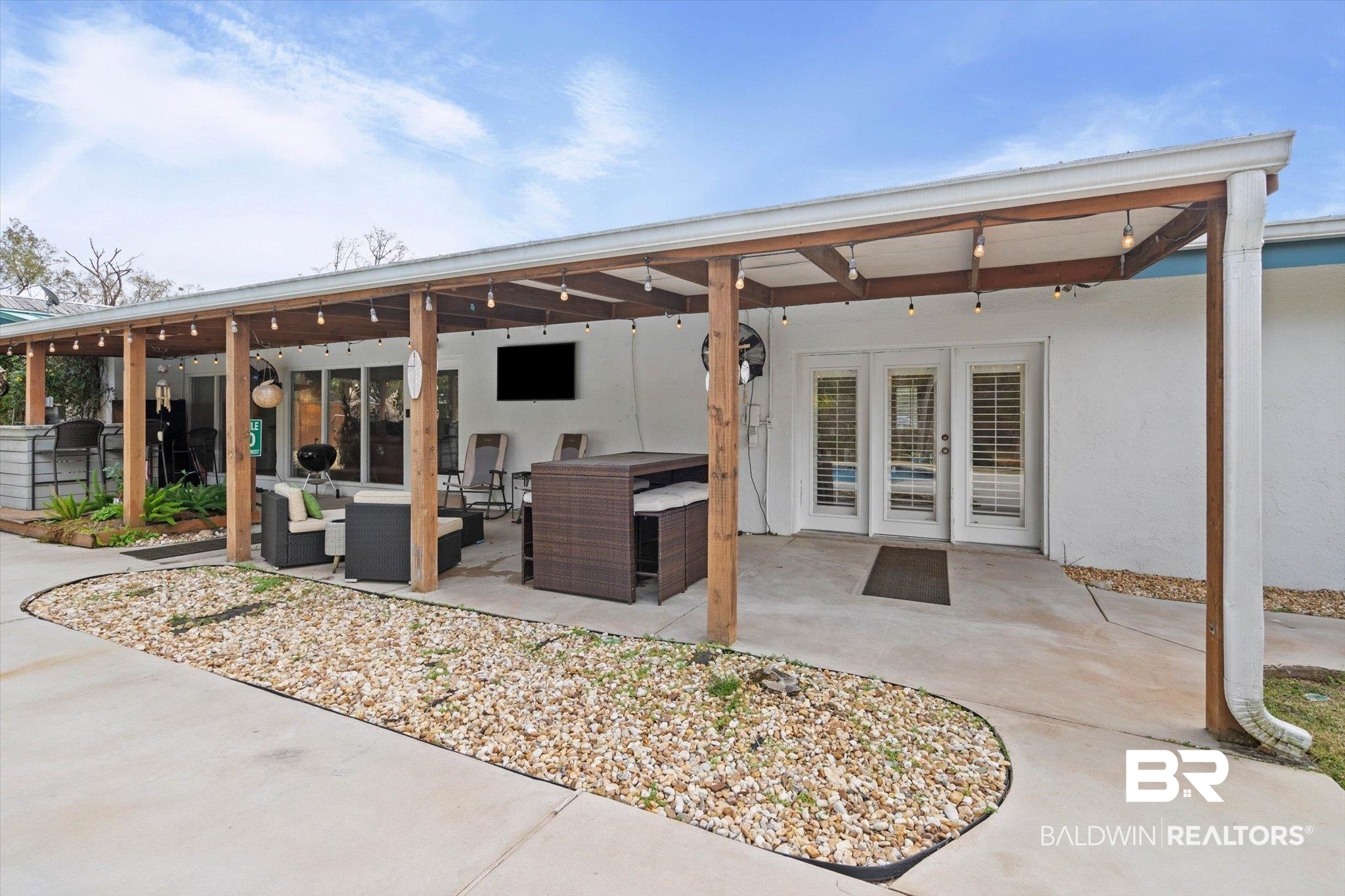 3720 Rabbit Creek Court Theodore, AL 36582 - Photo 21 of 47 View of patio with an outdoor hangout area and french doors