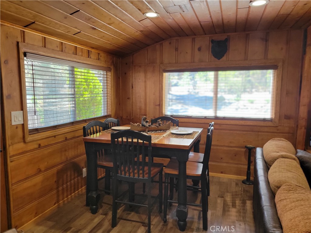 1116 Lark Road Wrightwood, CA 92397 - Photo 16 of 46 a view of a dining room with furniture window and outside view