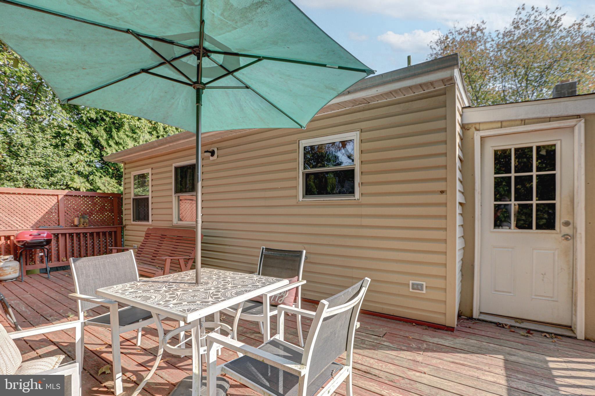 15 Evergreen Drive Newark, DE 19702 - Photo 63 of 85 a view of a patio with table and chairs under an umbrella