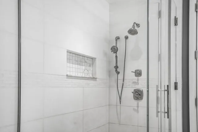 a bathroom with a shower