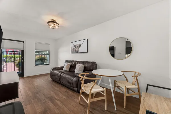 a living room with furniture