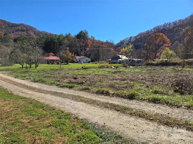 a view of an outdoor space with mountain view