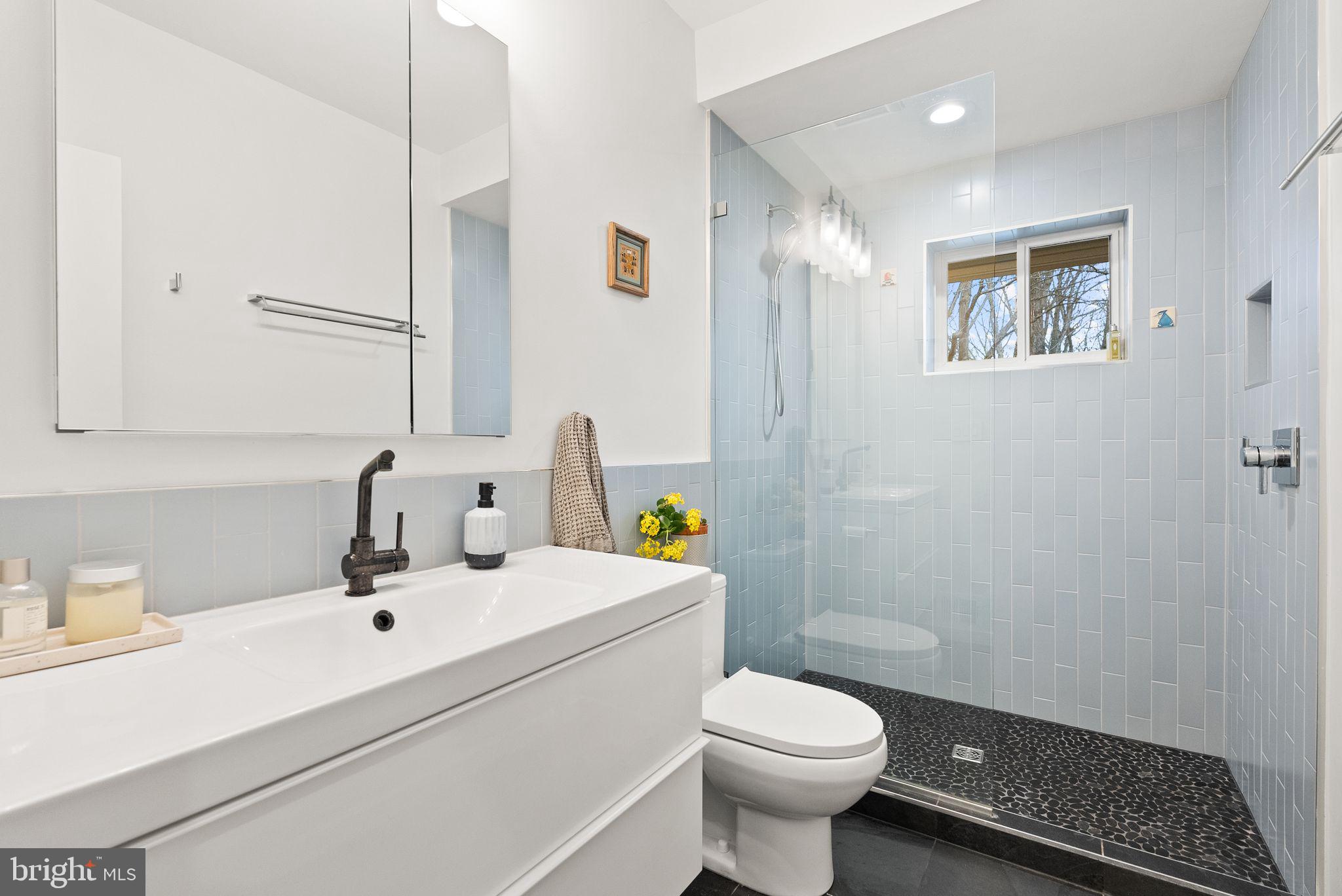 7405 Add Drive Falls Church, VA 22042 - Photo 24 of 74 a bathroom with a sink toilet and a mirror