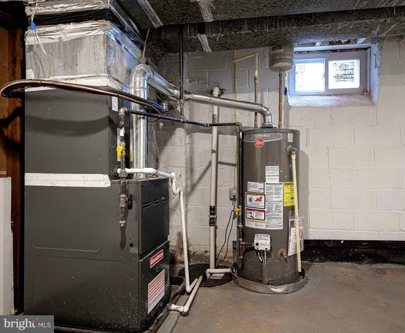 a view of a water heater room