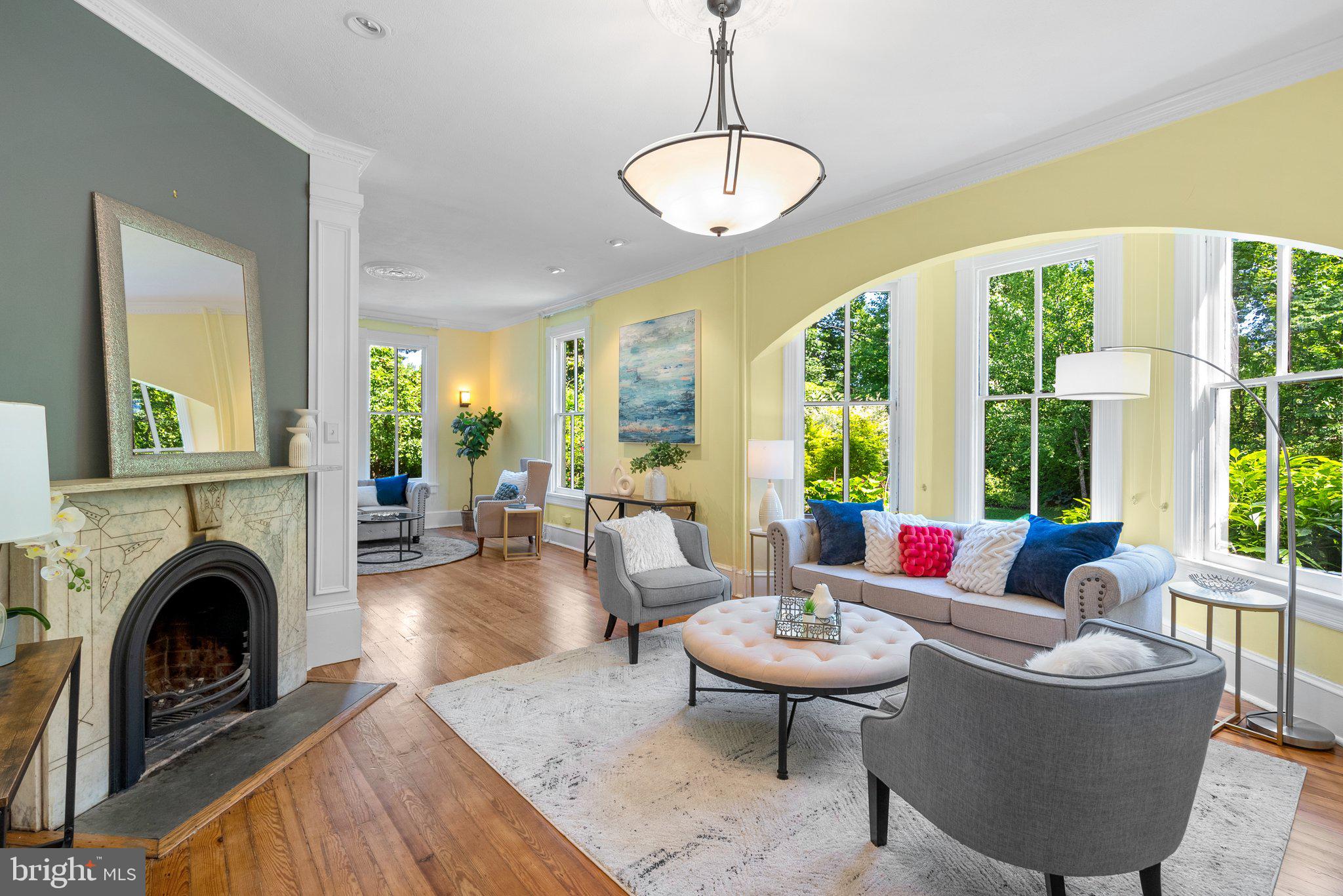 1102 Edgevale Road Silver Spring, MD 20910 - Photo 7 of 47 Living Room with 2 fireplaces