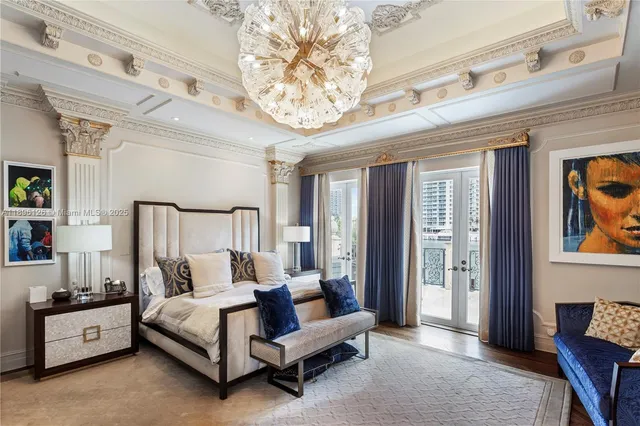 a bedroom with a bed and dresser