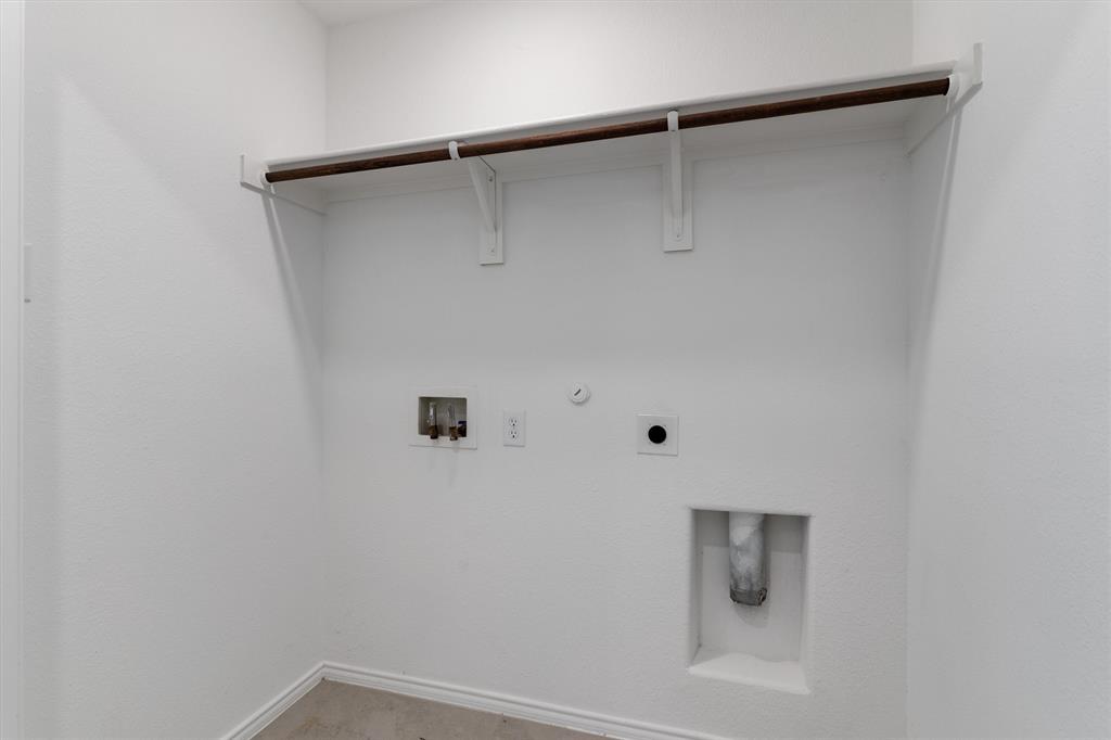 7781 Ruellia Road McKinney, TX 75071 - Photo 20 of 25 Laundry room featuring hookup for a gas dryer, electric dryer hookup, and washer hookup