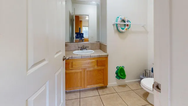 a bathroom with a sink and a toilet