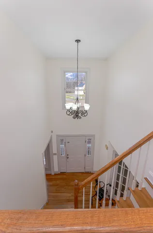 a view of entryway and chandelier
