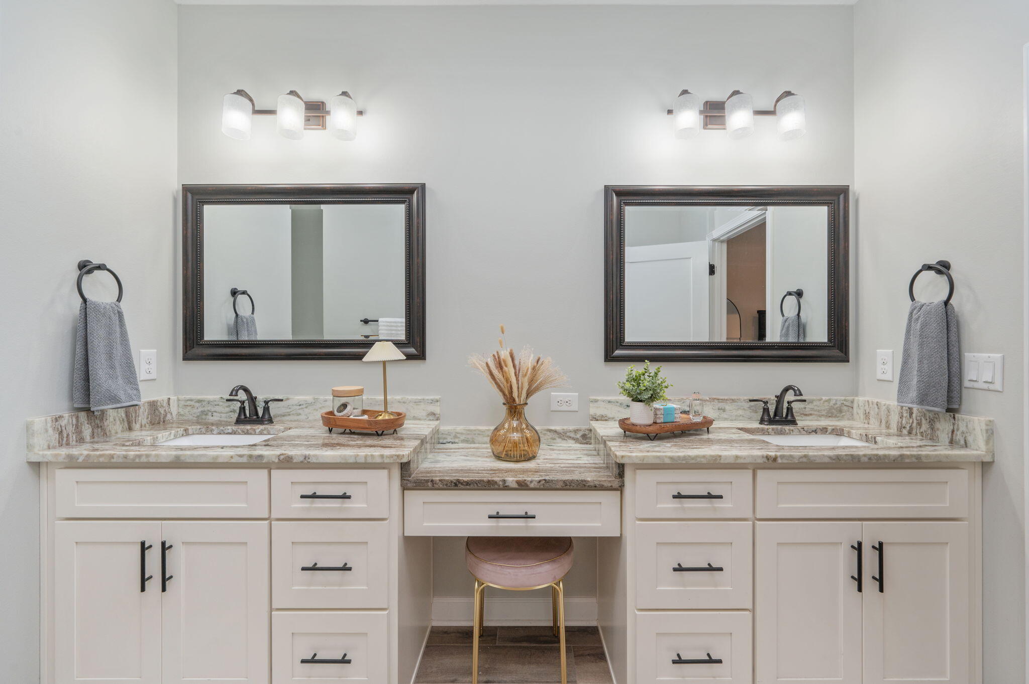 3501 Plympton Road Laurel Hill, FL 32567 - Photo 13 of 26 a bathroom with double vanity sinks and a mirror