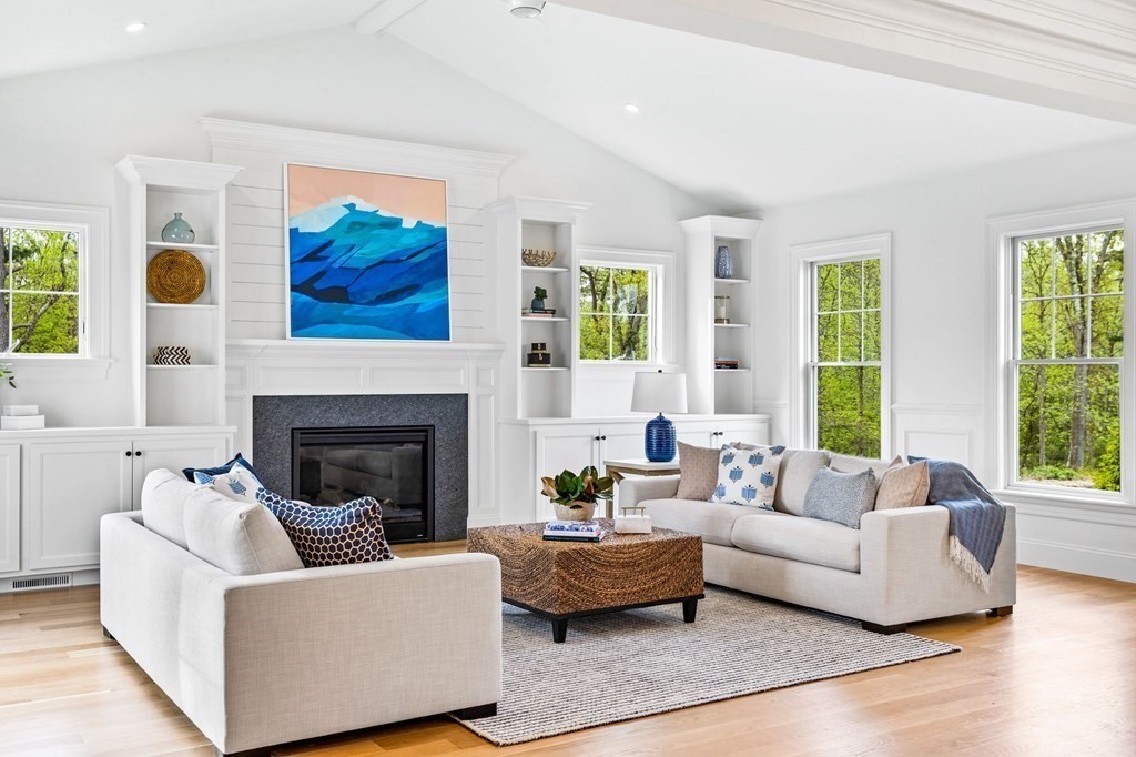 4 Jordan Way Hingham, MA 02043 - Photo 22 of 42 a living room with furniture and a fireplace