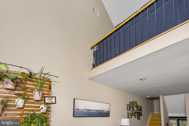 a view of balcony with furniture