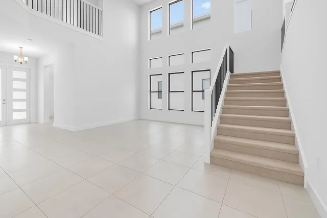 a view of a hallway with entryway