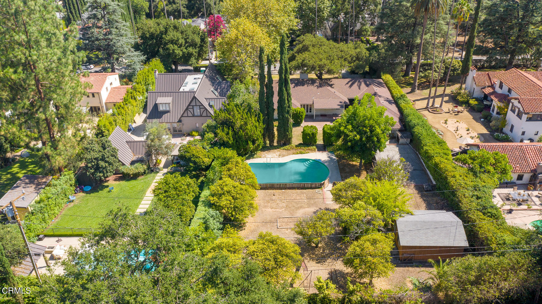 1647 Braeburn Road Altadena, CA 91001 - Photo 47 of 48 an aerial view of residential house with outdoor space and swimming pool