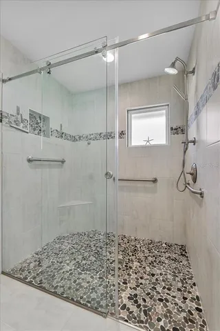 a bathroom with a shower